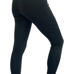 Black Leggings with Crisscross Detail